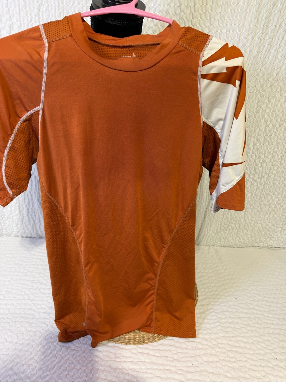 Nike Men's Short-Sleeve Athletic Jersey in Burnt Orange with White Accent